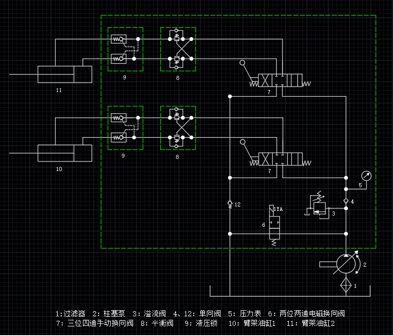 混凝土泵车机械臂液压系统（CAD+原理说明书）